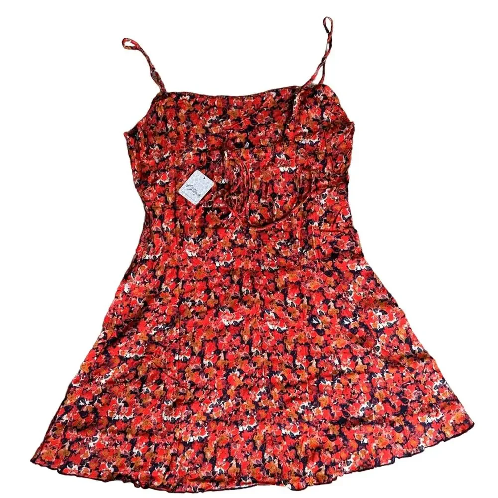 Free People Jamie Floral Boho Cottagecore Mini Summer Dress NWT Size XL